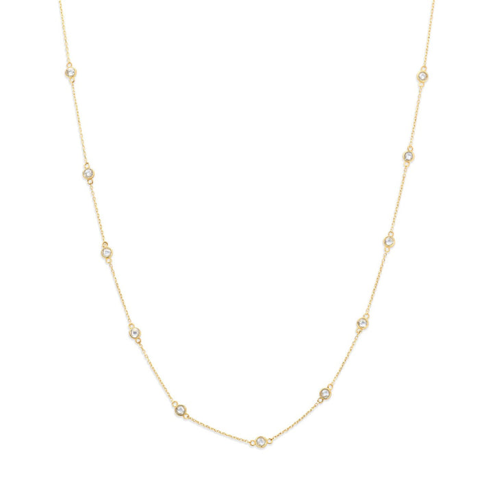 9k geelgouden collier met zirkonia
