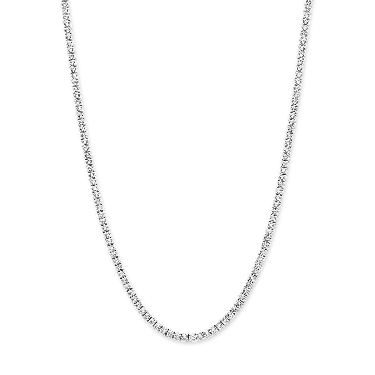 Collier en or blanc 14k avec diamants cultivés en laboratoire de 5,00 ct.