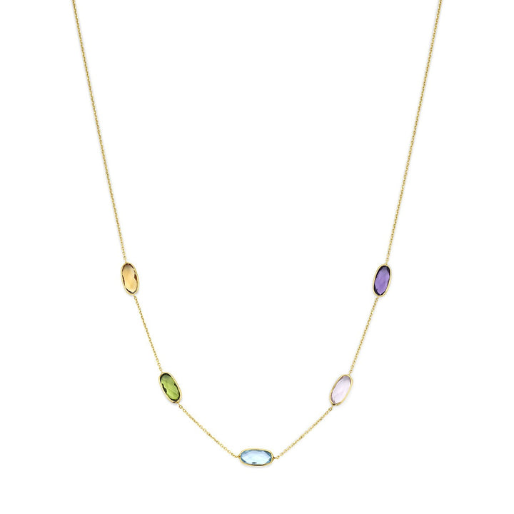 14k Geelgouden collier met edelstenen