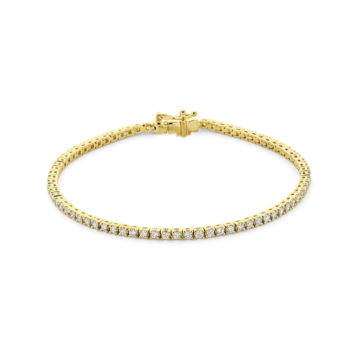 Bracelet en argent 925 doré avec diamants cultivés en laboratoire.