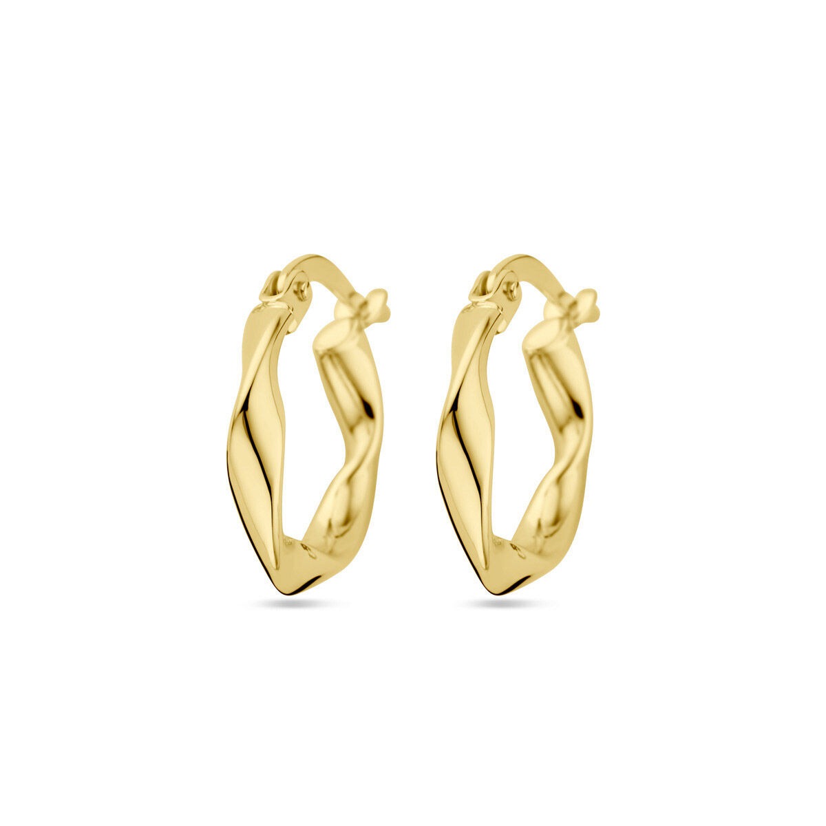 Boucles d'oreilles en or jaune 9 carats, torsadées, de 2,5 mm de large.