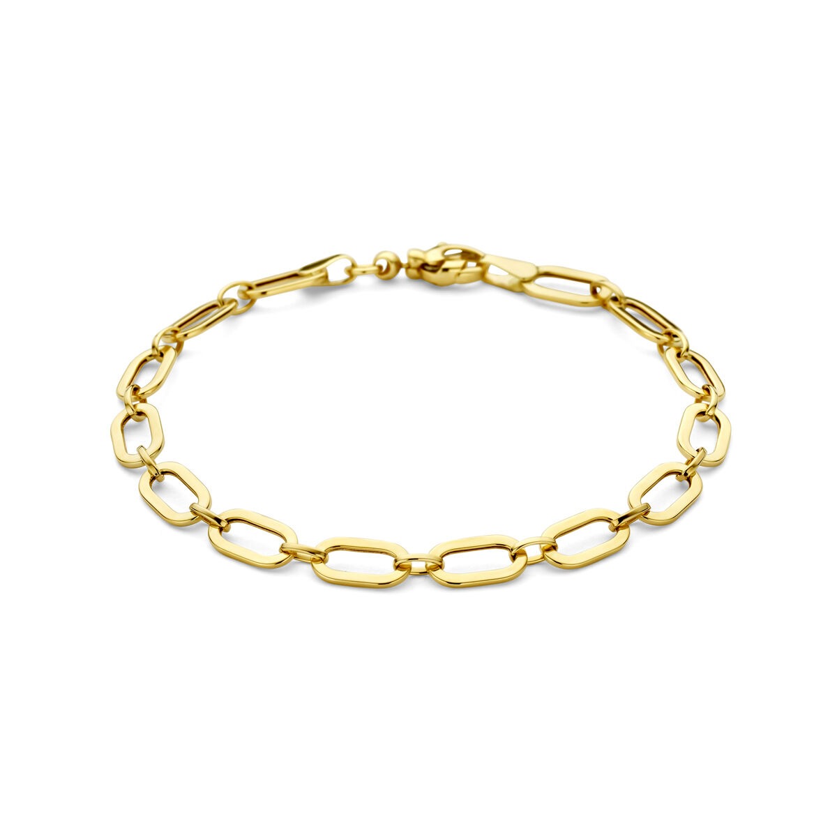 Bracelet en or jaune 9 carats, maillons allongés de 5,5 mm.