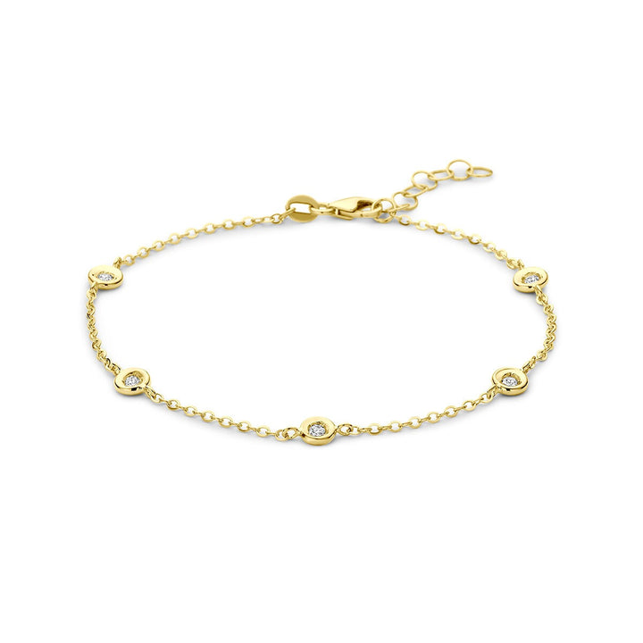 14k Geelgouden armband met diamant 0,15 ct