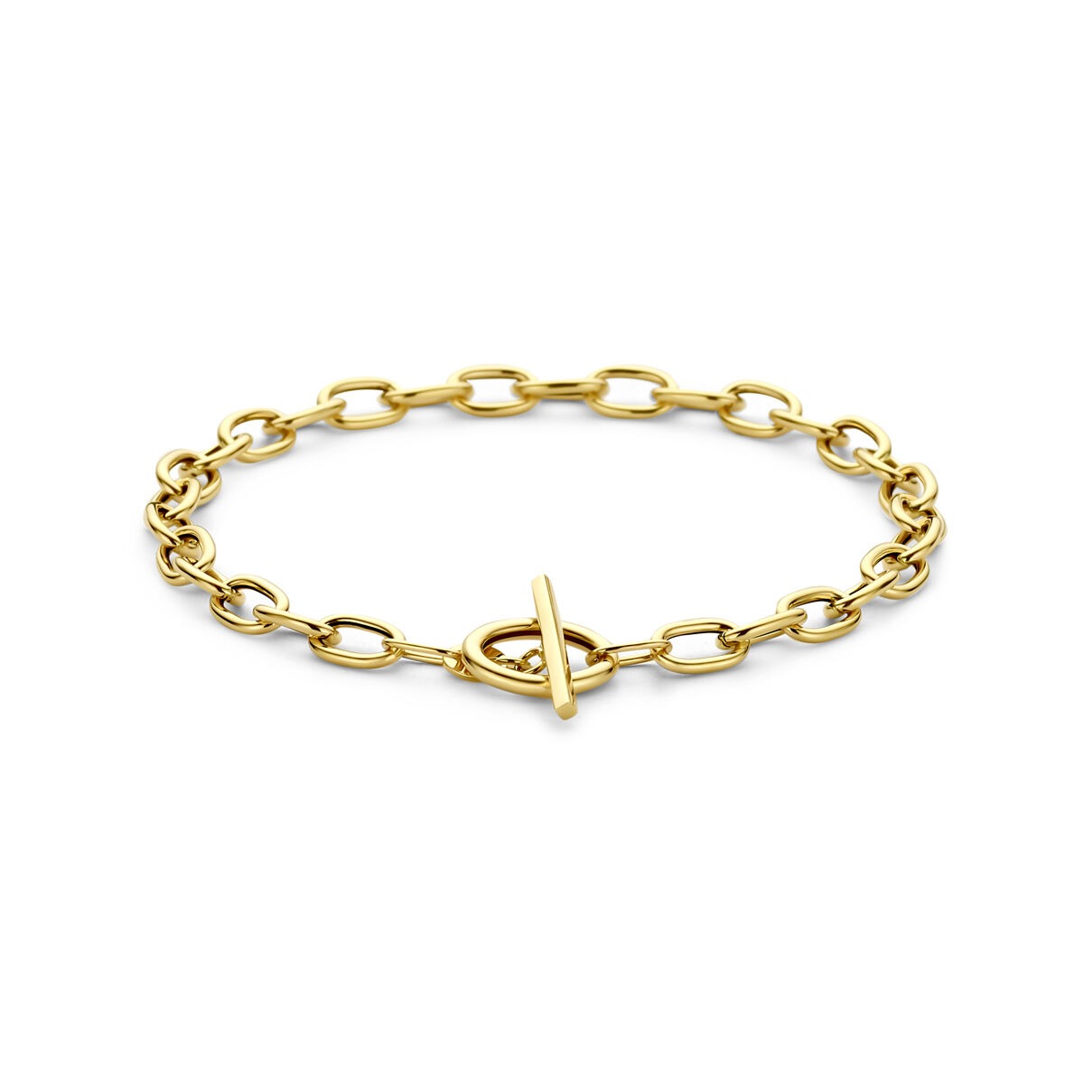 Bracelet en or jaune 14 carats avec fermoir à barrette.