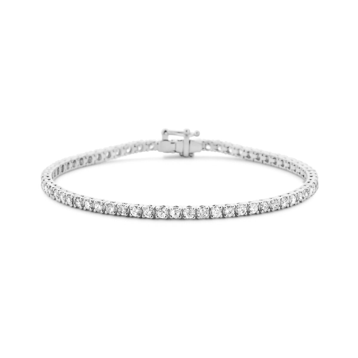 Bracelet en or blanc 14 carats avec des diamants cultivés en laboratoire de 3,00 ct.
