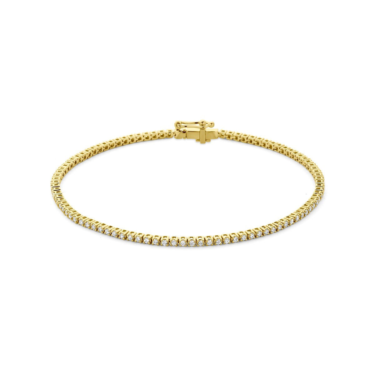 Bracelet en or 14 carats avec diamants cultivés en laboratoire, design délicat et brillant.