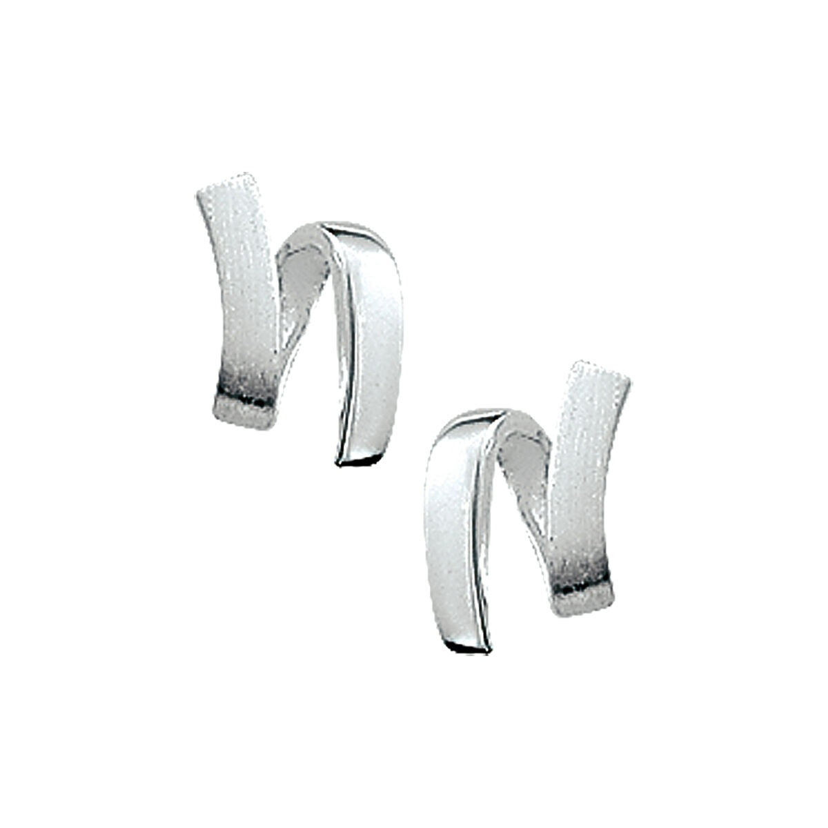 Boucles d'oreilles en argent 925 rhodié, finition polie et mate, en forme de vagues.