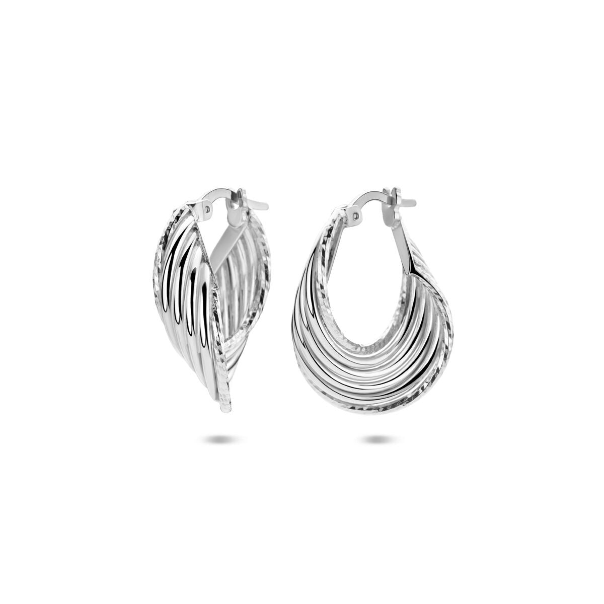 Créoles en argent rhodié – 25 x 7 mm