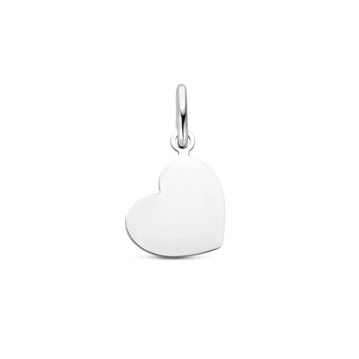 Pendentif en forme de cœur en argent rhodié de 10,5 mm.