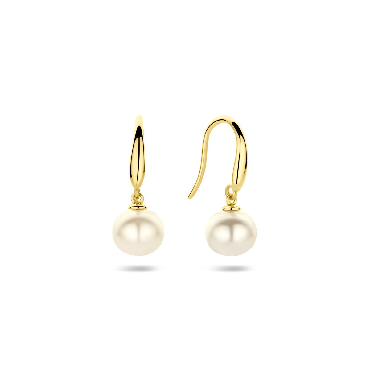 Boucles d'oreilles en or jaune 9k avec perle d'eau douce