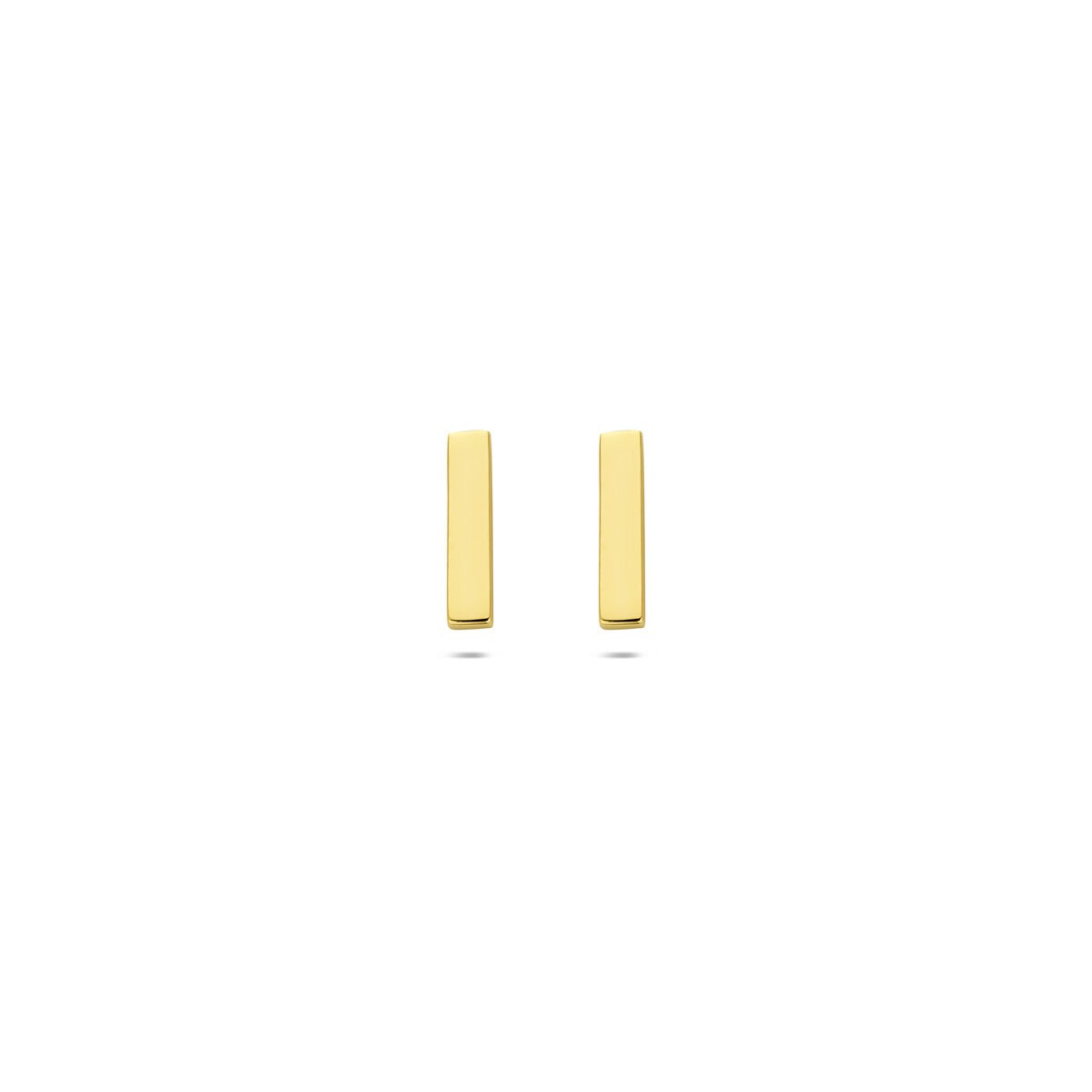 Boucles d'oreilles en or jaune 9 carats avec une forme rectangulaire.