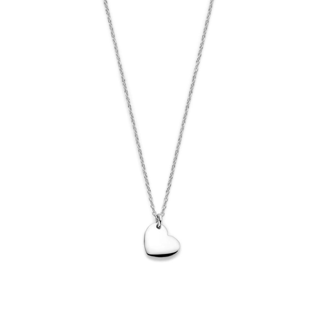 Gerhodineerd 925 zilveren collier met hartje
