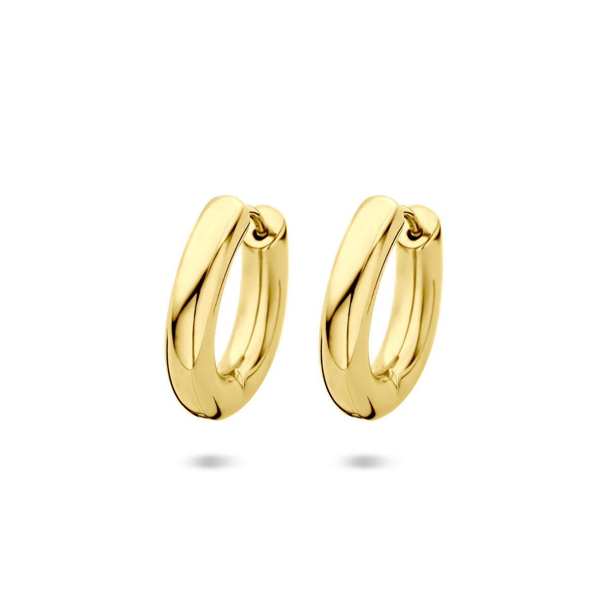 Boucles d'oreilles en acier doré, de forme ronde, mesurant 20x4mm.