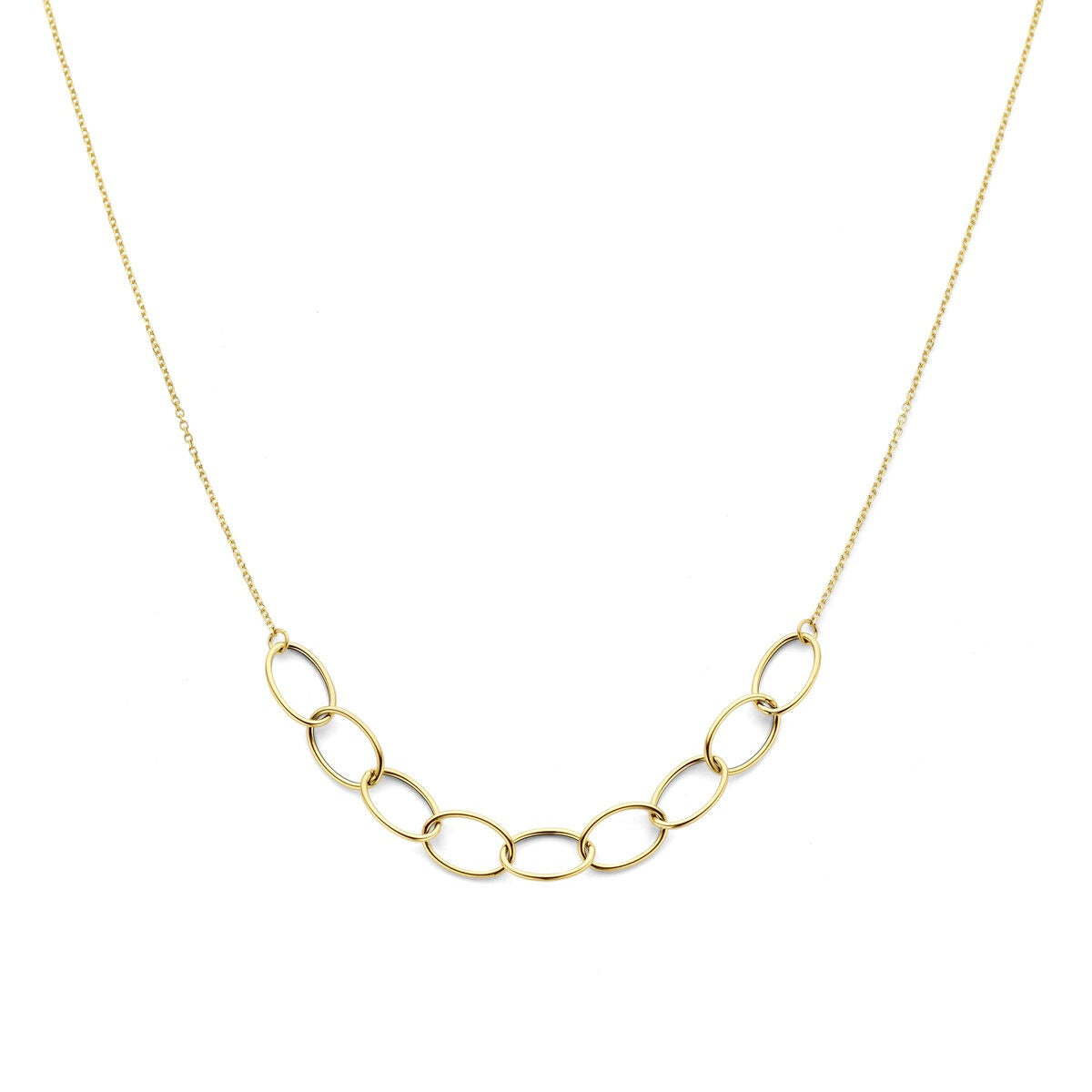 Collier en or jaune 14 carats avec maillons en forme d'ancre.
