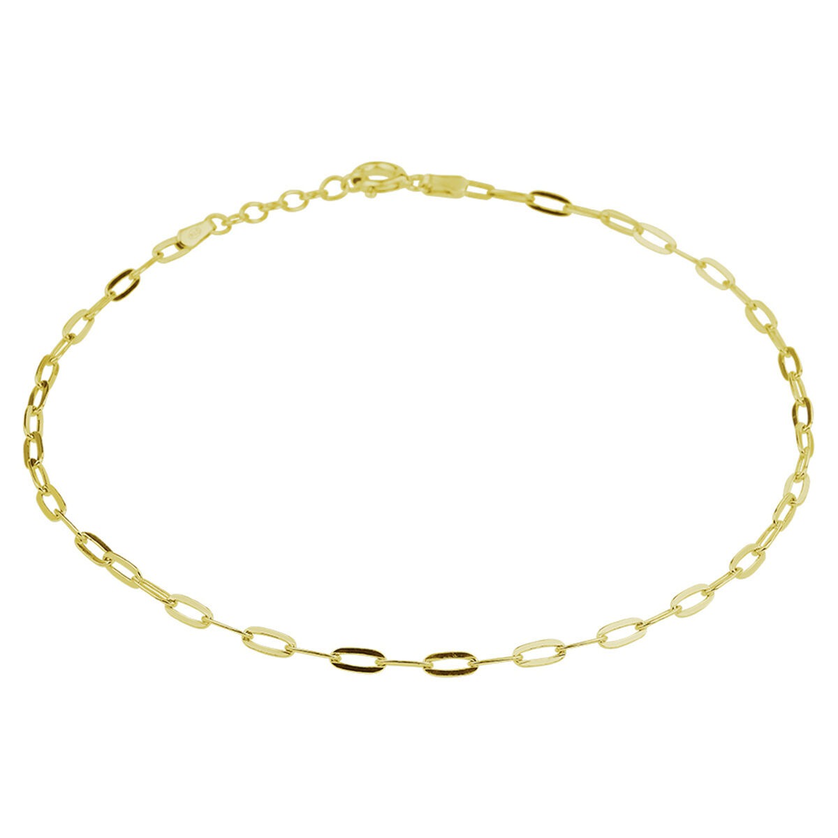 Bracelet en argent 925 plaqué or jaune avec maillons en forme d'ancre.