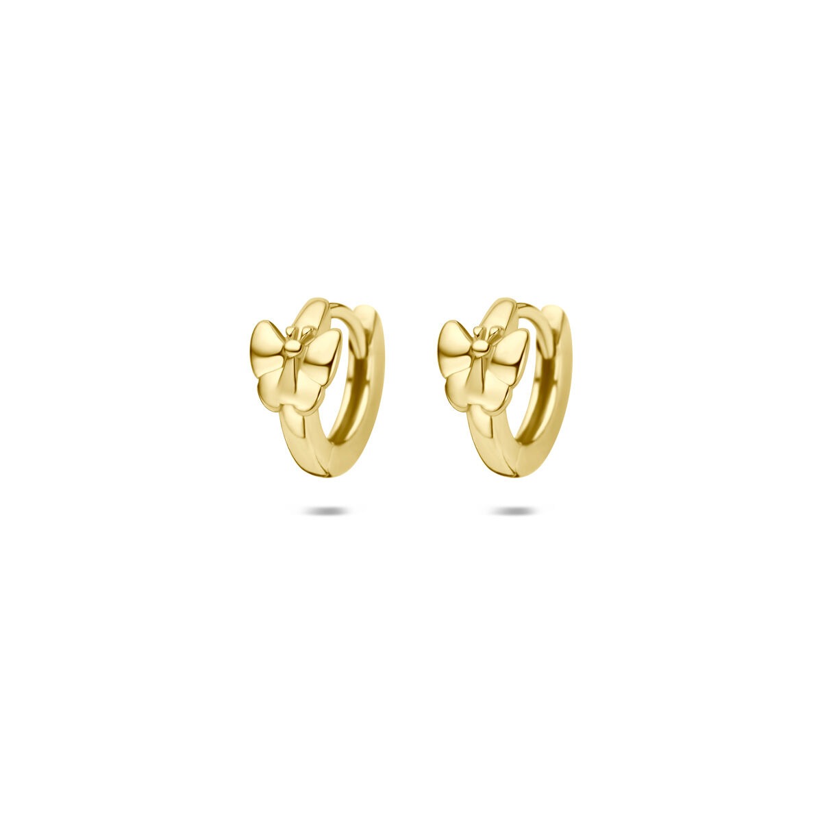 Boucles d'oreilles en argent 925 doré avec motif de papillon.