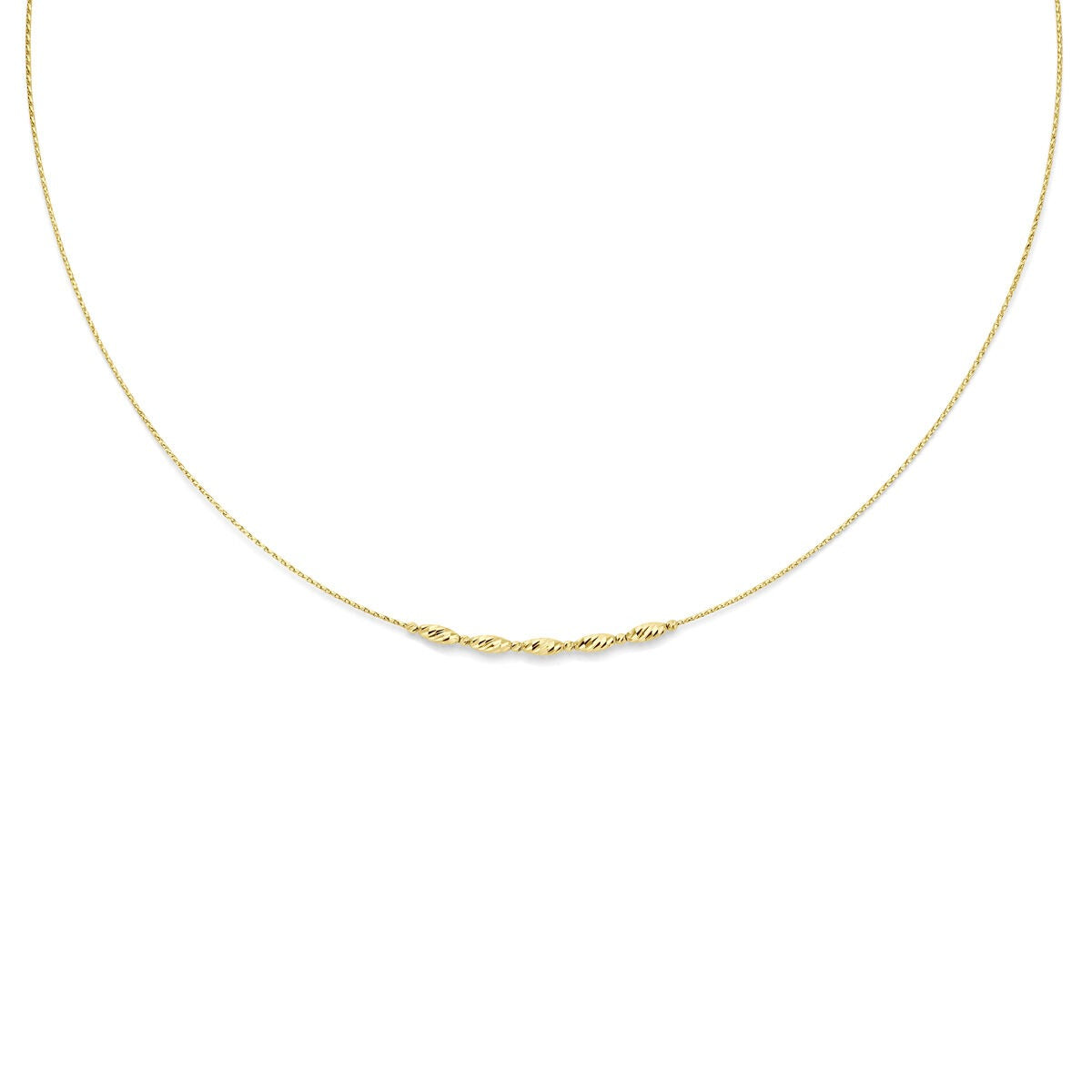 Collier en or jaune 14 carats avec longueur ajustable, 3 mm d'épaisseur.