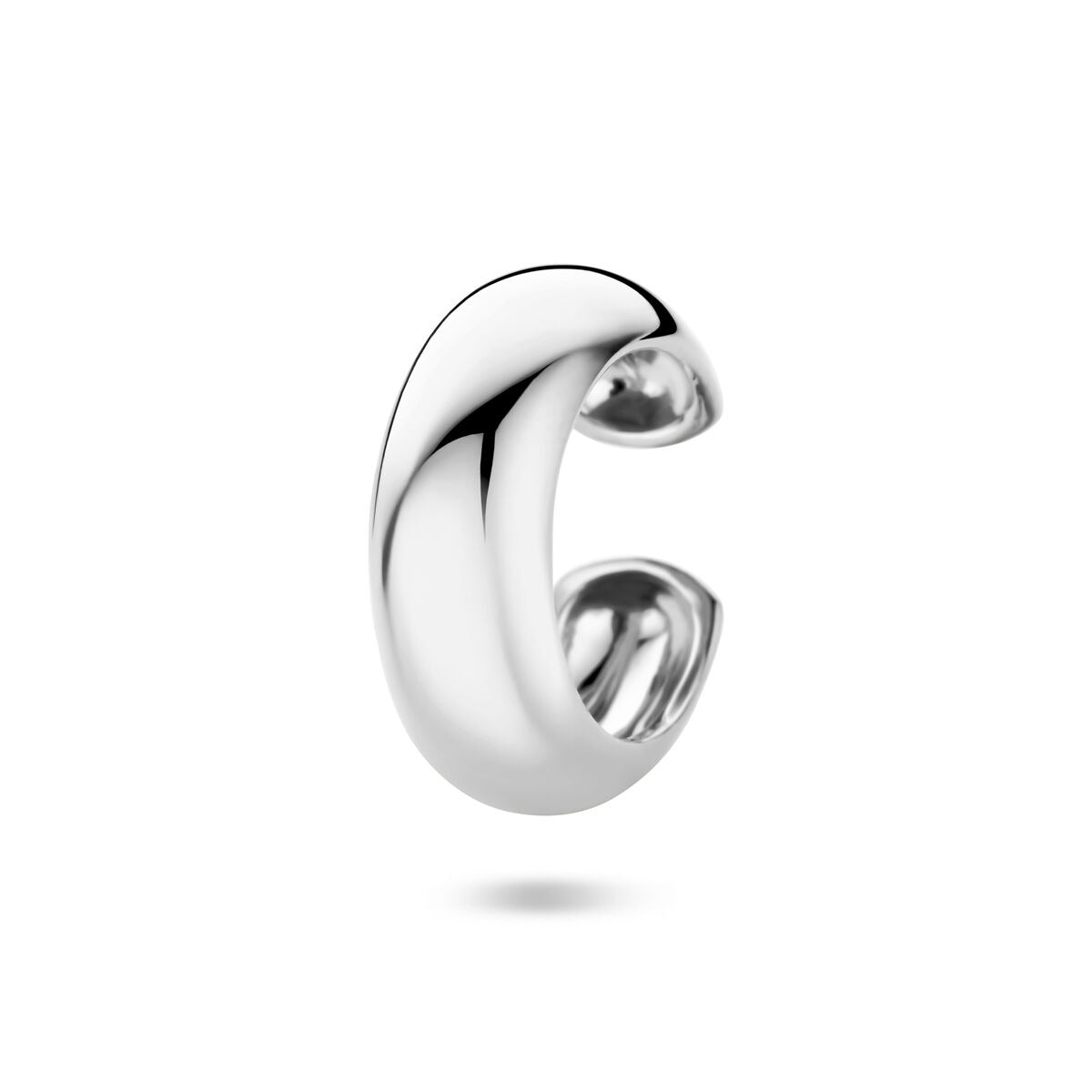 Ear cuff en argent rhodié en argent 925, au design lisse et moderne.