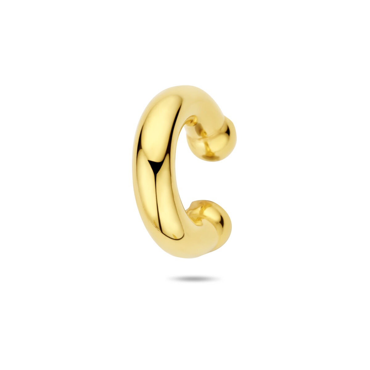 Ear cuff doré en argent 925, forme arrondie, dimensions 20 x 5 mm.