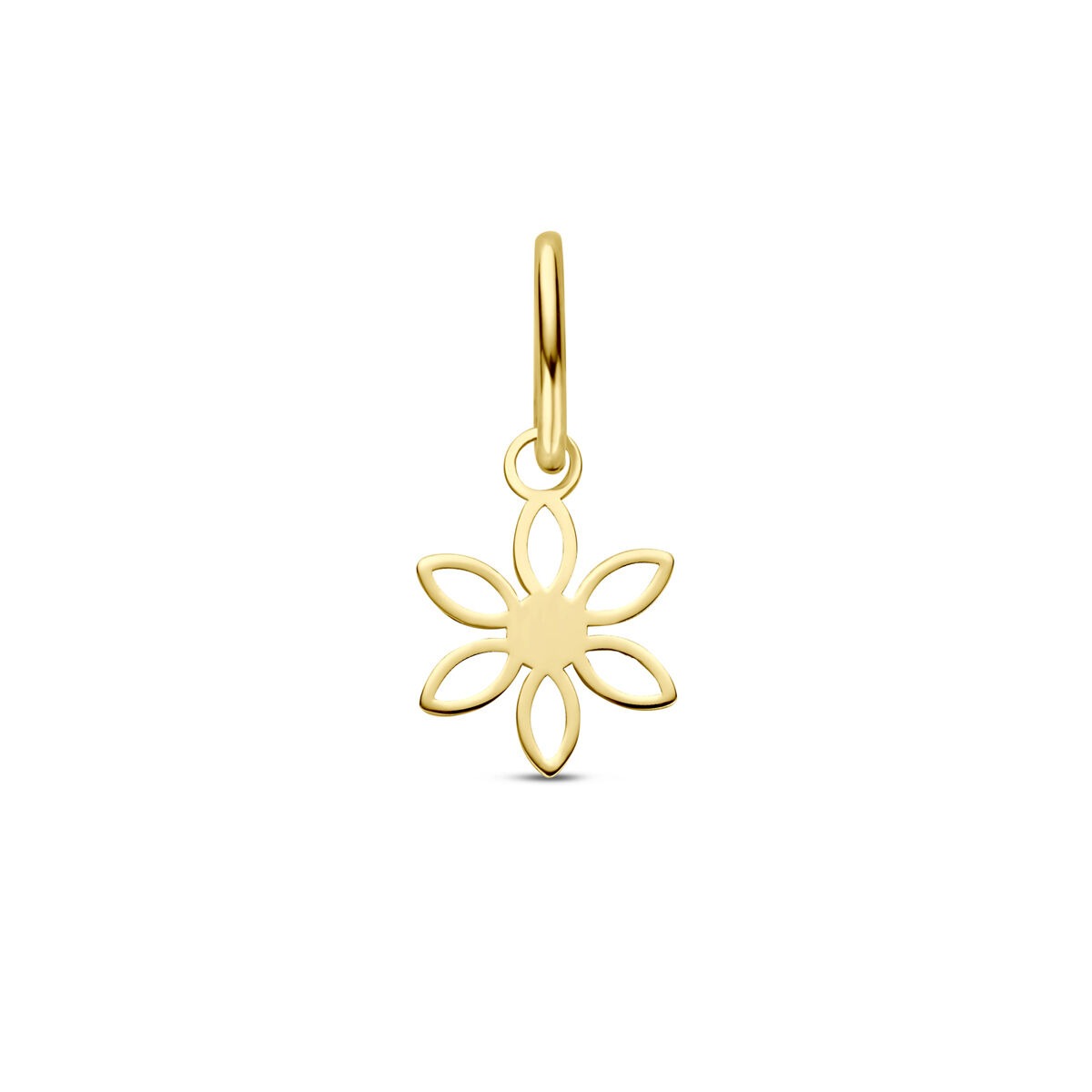 Pendentif en or jaune 14 carats en forme de croix avec un design floral.