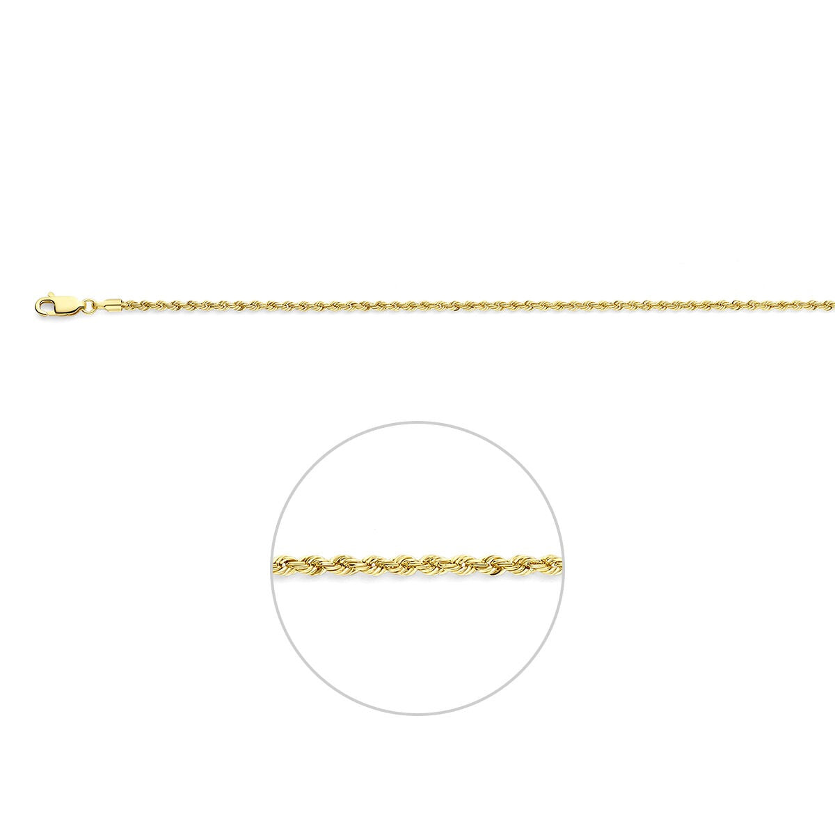 Bracelet en or jaune 14 carats avec maillons cordon, finition délicate et estivale.