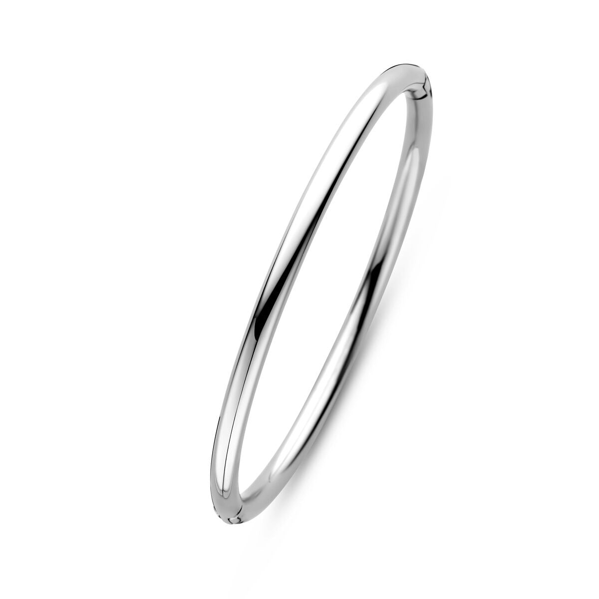 Bangle en acier pour femme avec charnière couleur argent 4 mm 60 mm
