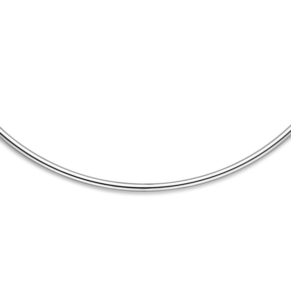 Collier en argent pour femme rhodié 2,5 mm 38,5 + 5 cm