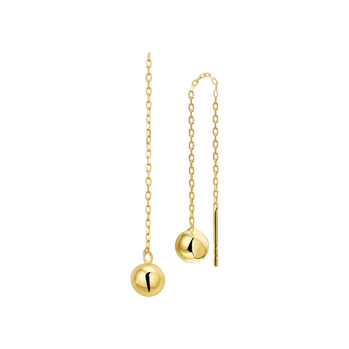 Boucles d'oreilles en or jaune 9 carats avec des pendants en forme de boule.