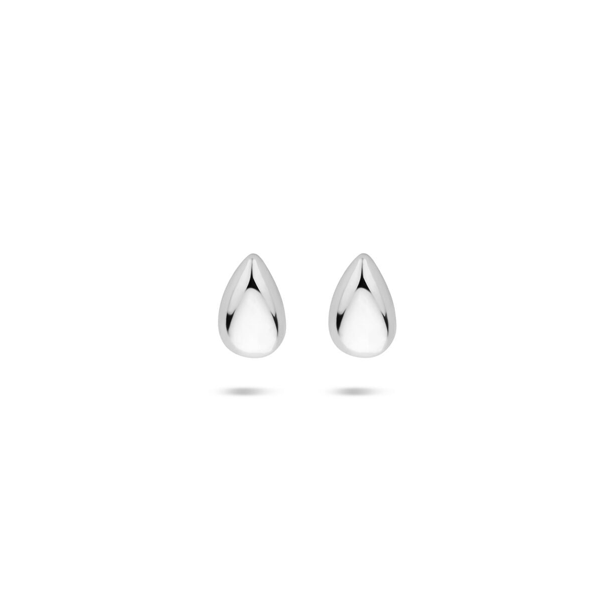 Boucles d'oreilles argentées en forme de goutte, finition rhodiée.