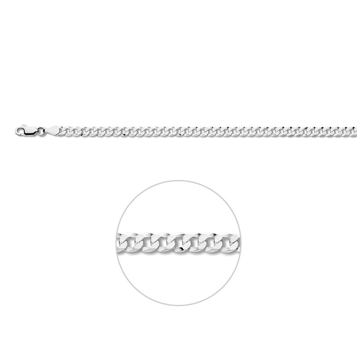 Gerhodineerd 925 zilveren gourmet armband 4,3 mm