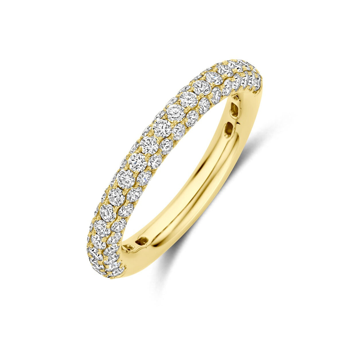Bague en or jaune 14 carats ornée de diamants de 1,24 ct.