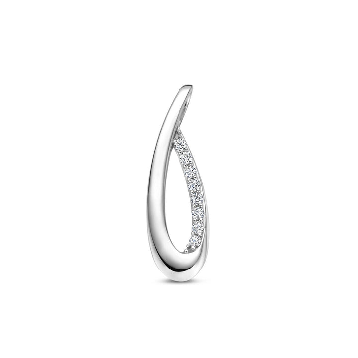 Gerhodineerd 925 zilveren hanger met zirkonia