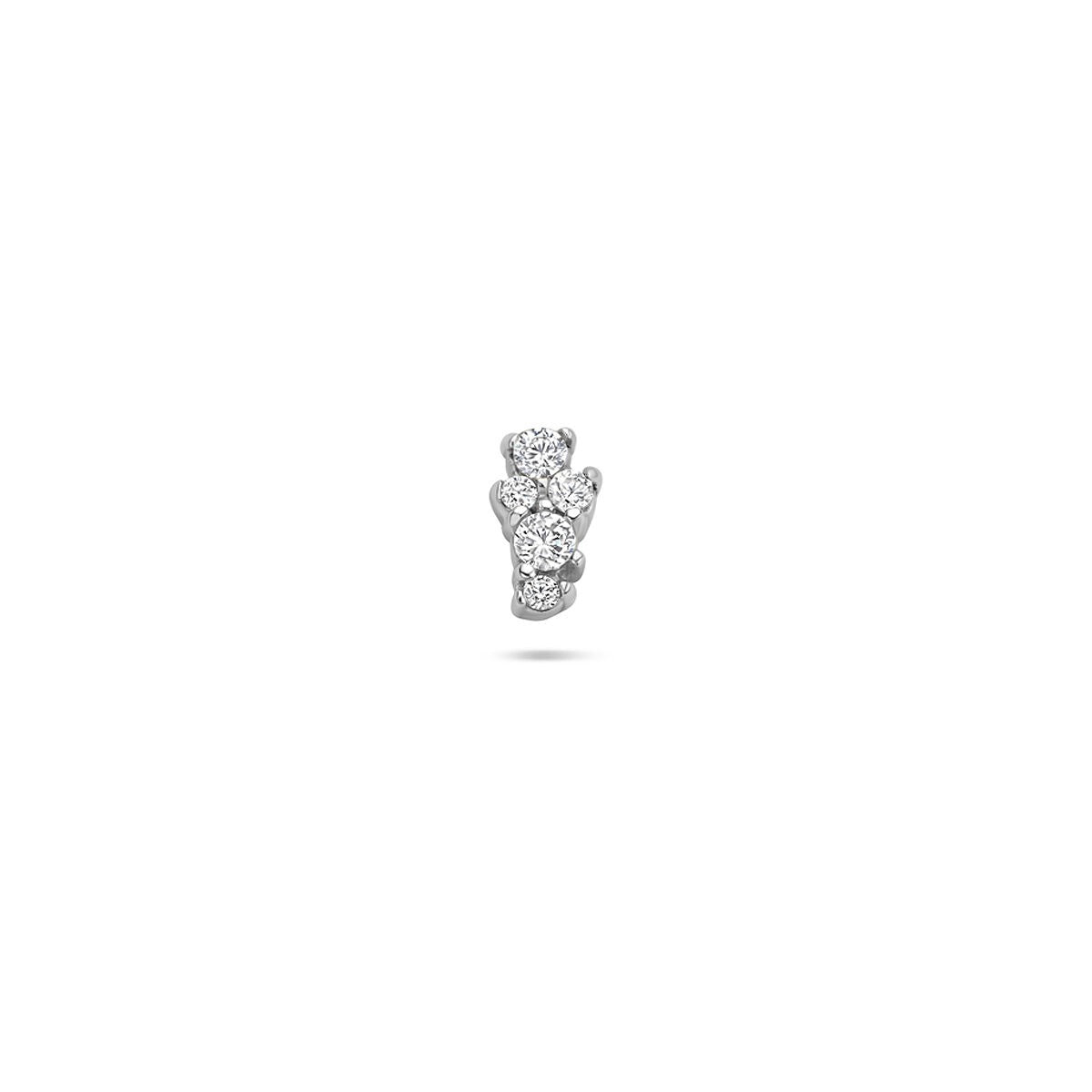 Piercing en argent rhodié avec zirconiums en sertissage chaton.