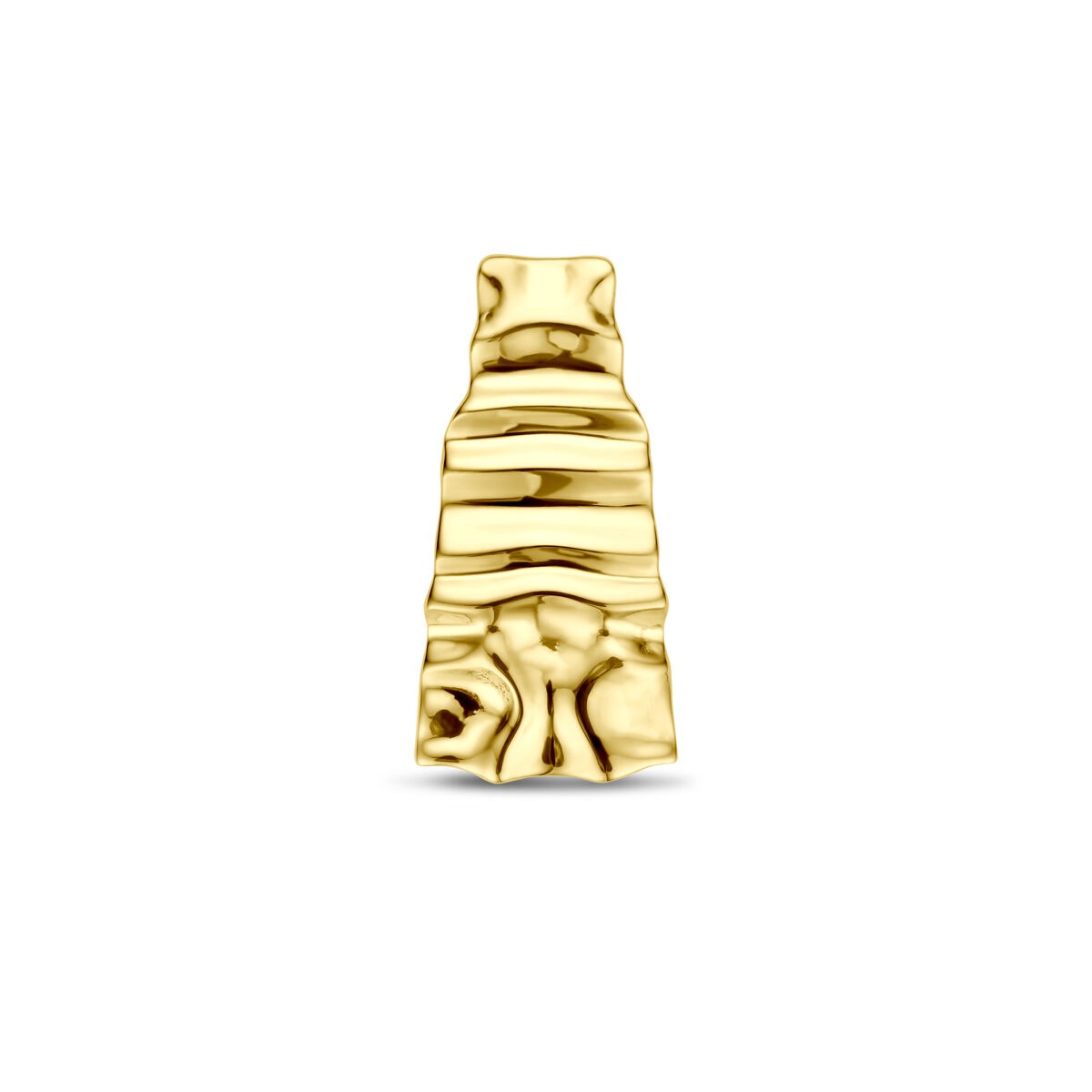 Vergulde zilveren hanger van 925 zilver met een golvende, gestructureerde afwerking.