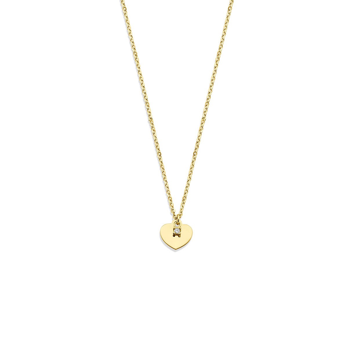 Bracelet jonc doré en argent 925 avec un pendentif en forme de cœur.