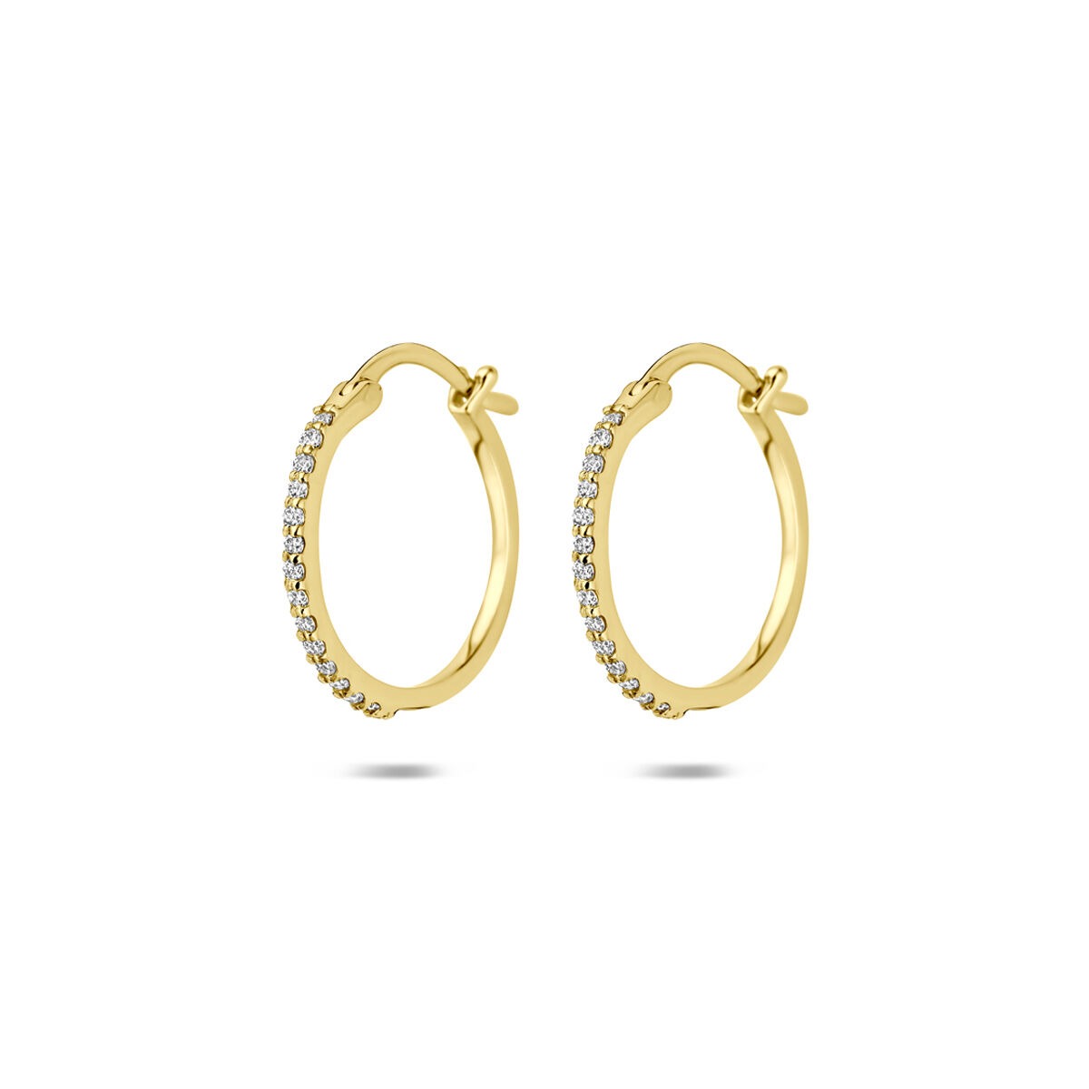 Boucles d'oreilles en or jaune 14 carats avec diamants cultivés en laboratoire de 0,15 ct.