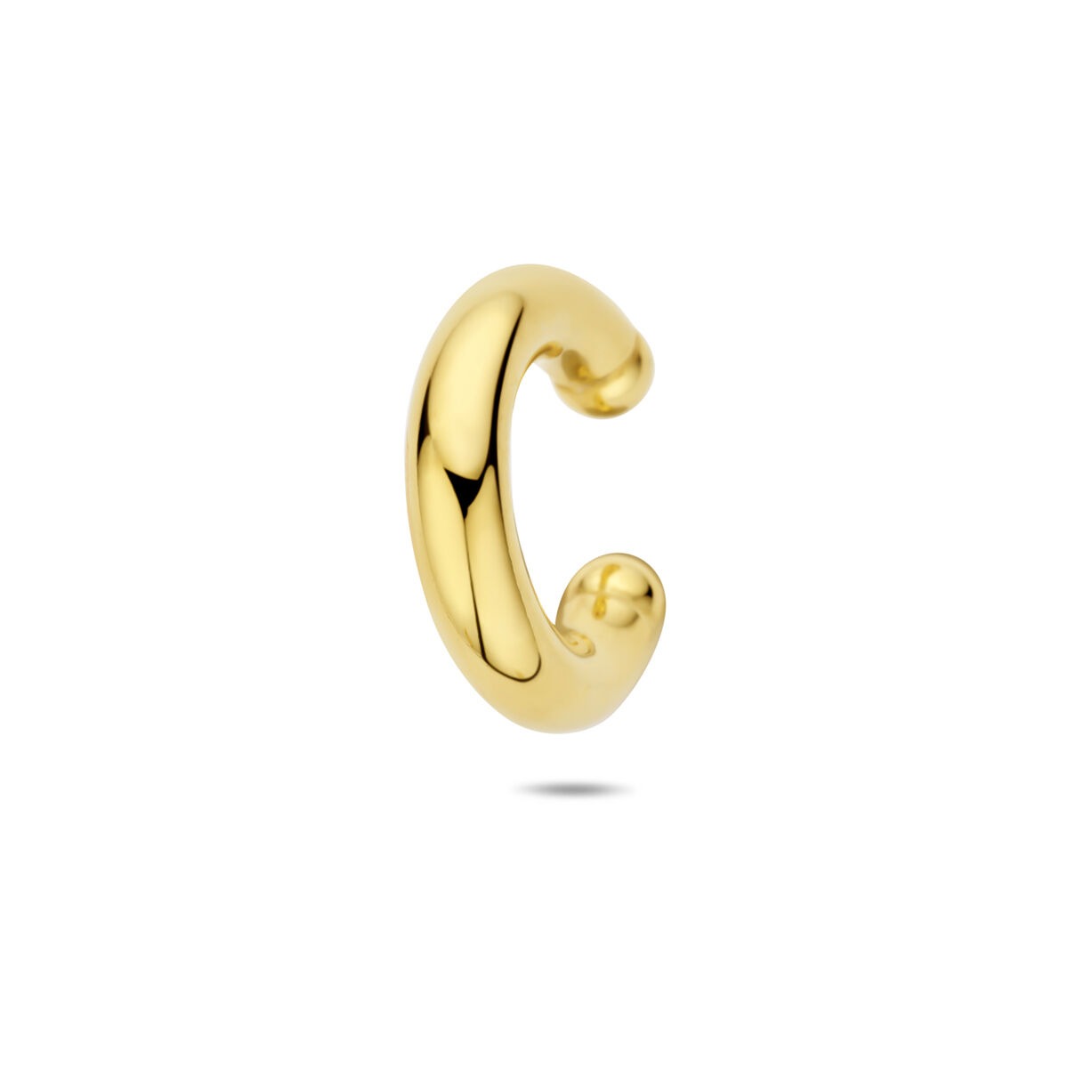 Ear cuff doré en argent 925, forme arrondie, dimensions 18 x 4 mm.