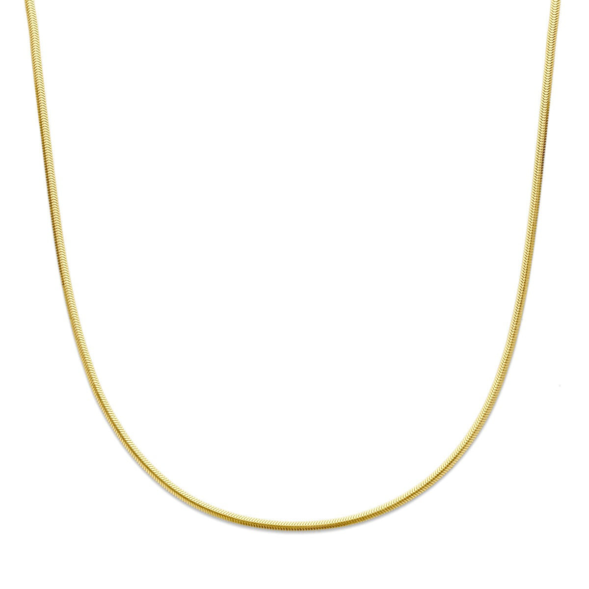 Collier en or jaune 14 carats avec maillons ronds plats.