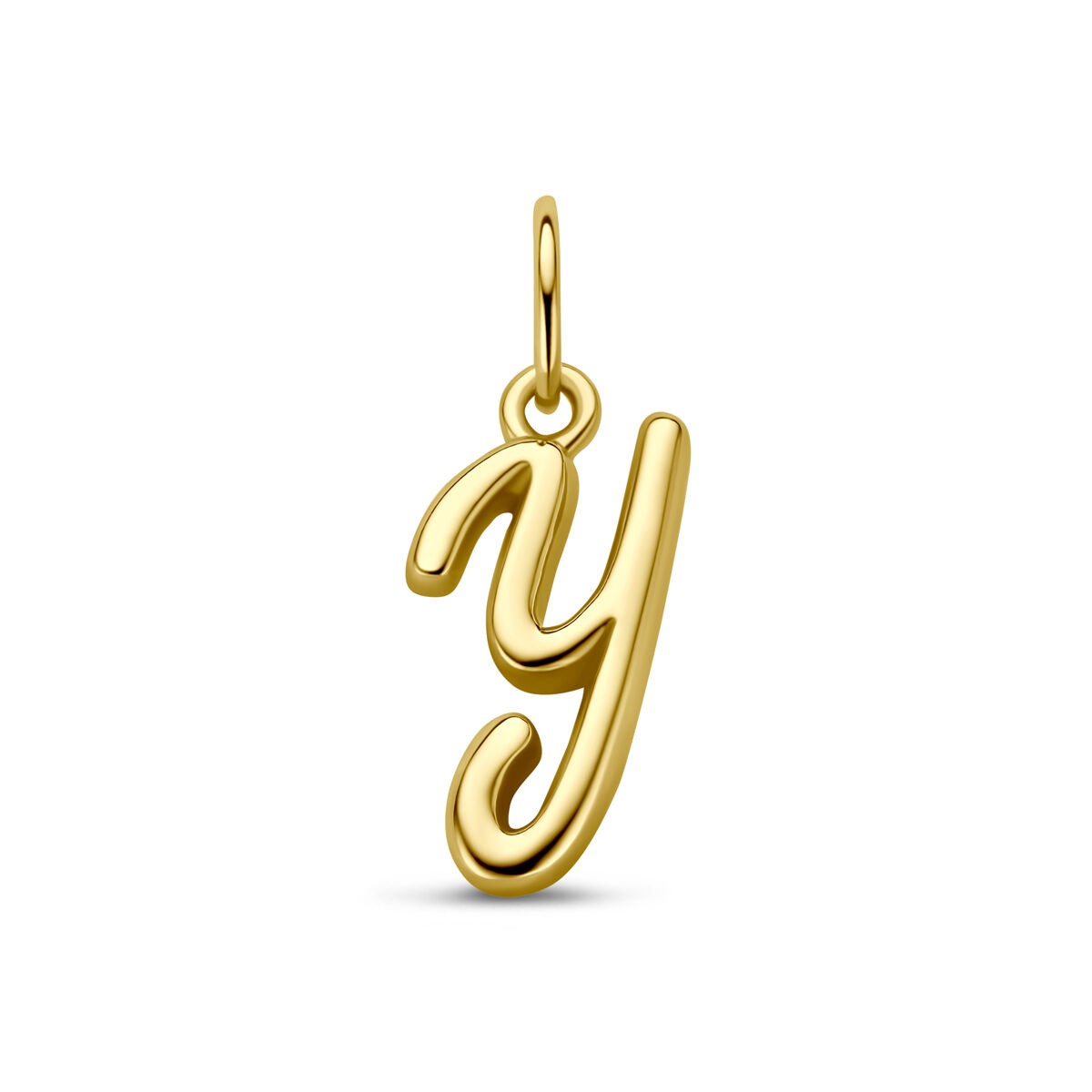 pendentif en argent 925 doré en forme de lettre "y".