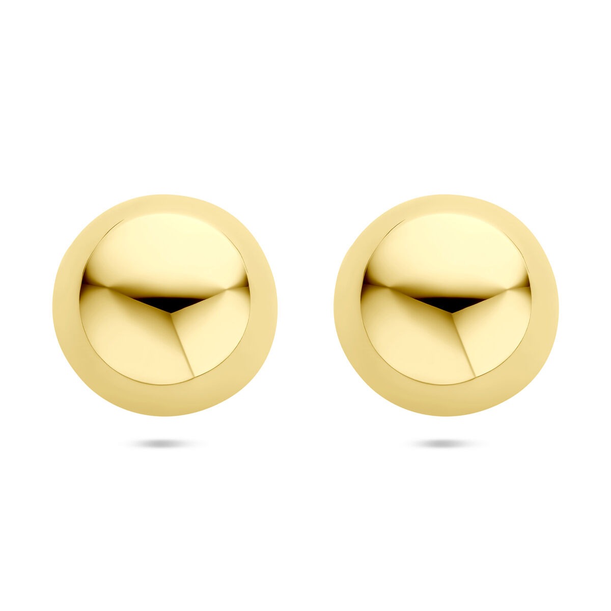 Boucles d'oreilles en acier avec plaquage doré, de forme ronde et mesurant 25 mm.