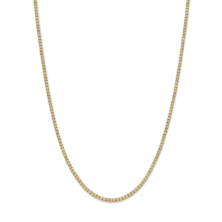 14k geelgouden tenniscollier met lab grown diamanten – 5.00ct