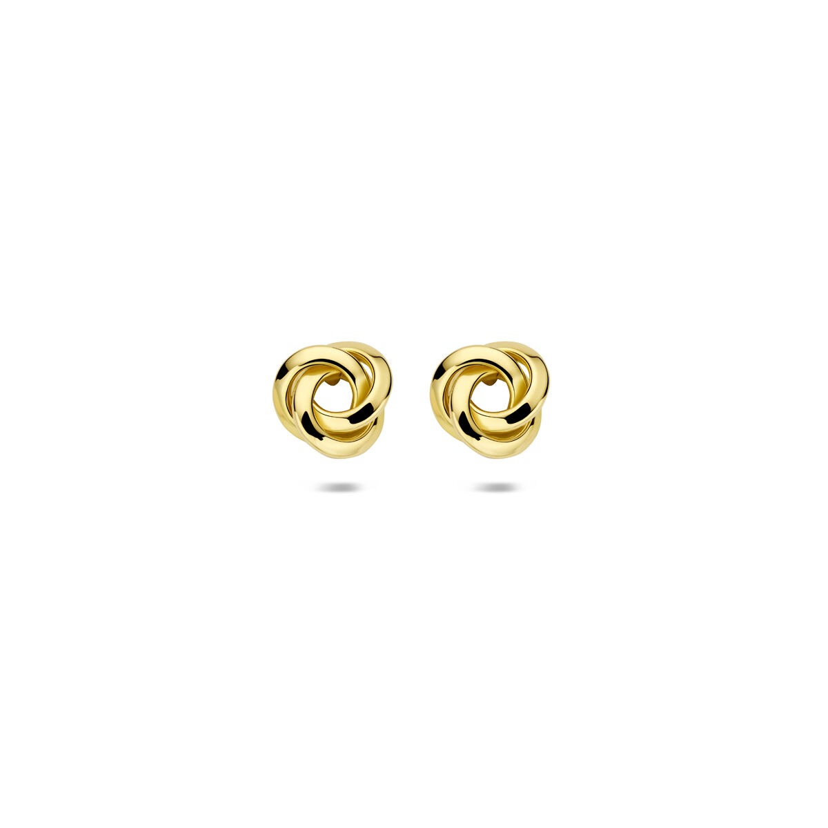 Boucles d'oreilles en or 14 carats en forme de nœud.