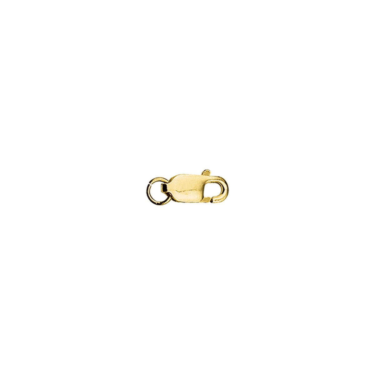 Fermoir en or jaune 9 carats, de forme allongée avec un mécanisme de verrouillage.