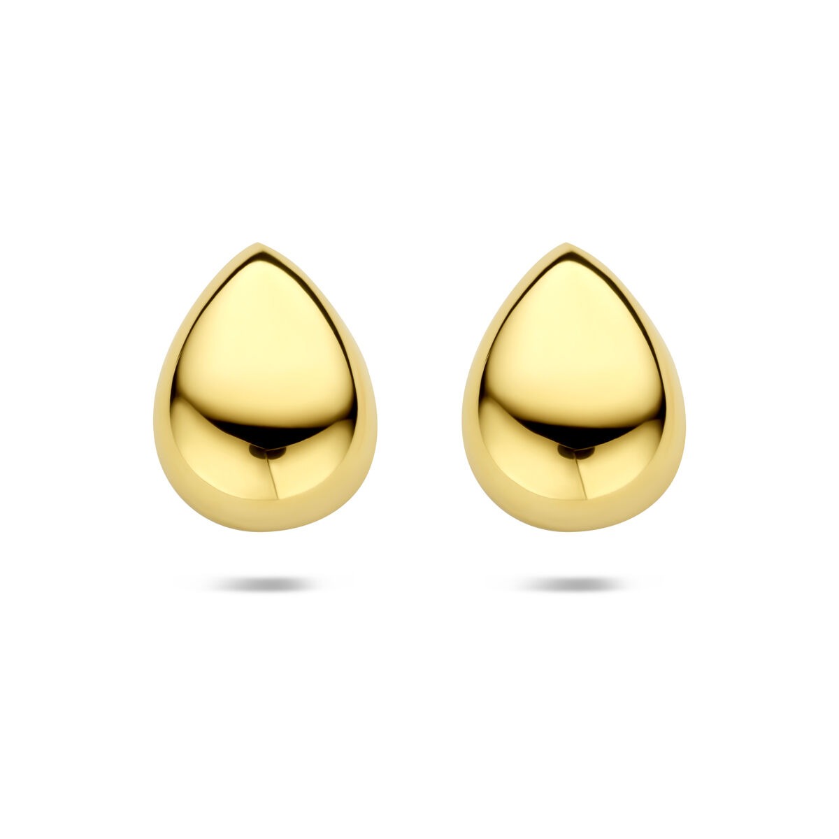 Boucles d'oreilles en argent doré en forme de goutte, finition brillante.