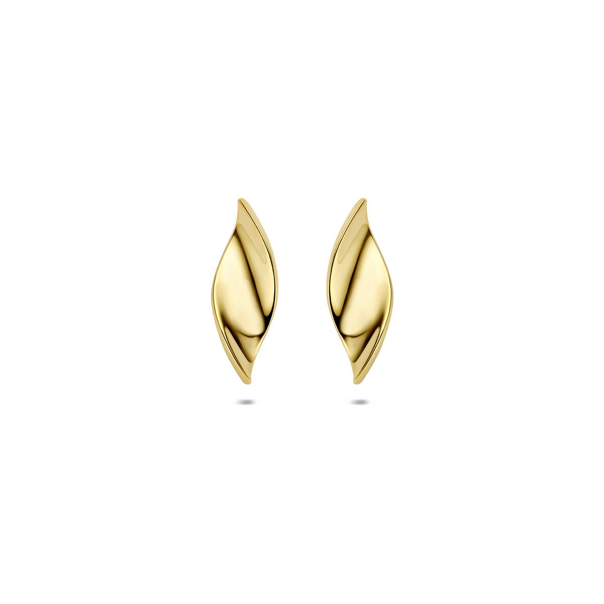 Boucles d'oreilles en or jaune 9 carats, de forme ondulée avec un fini poli.