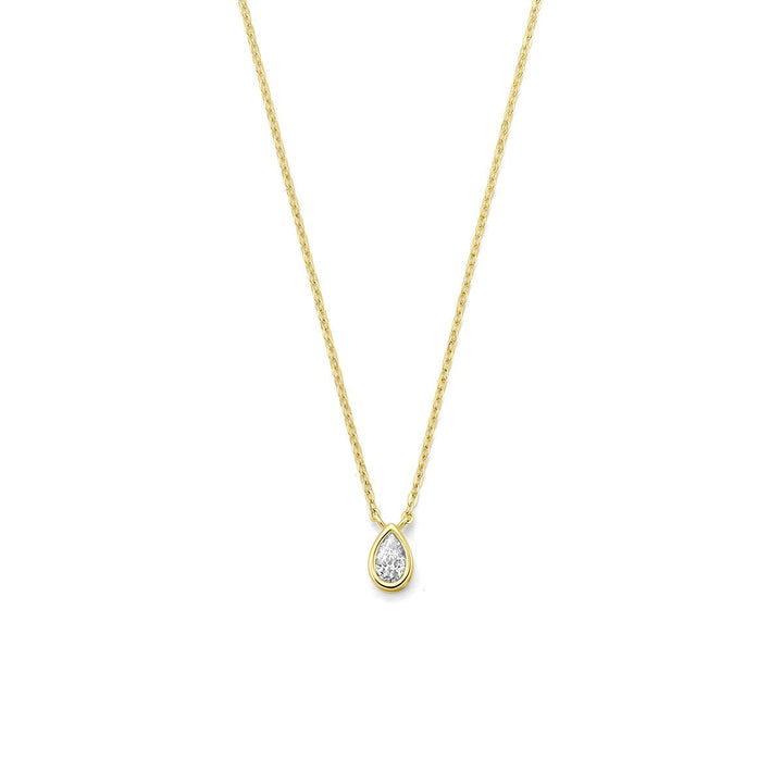 9k Geelgouden collier met zirkonia