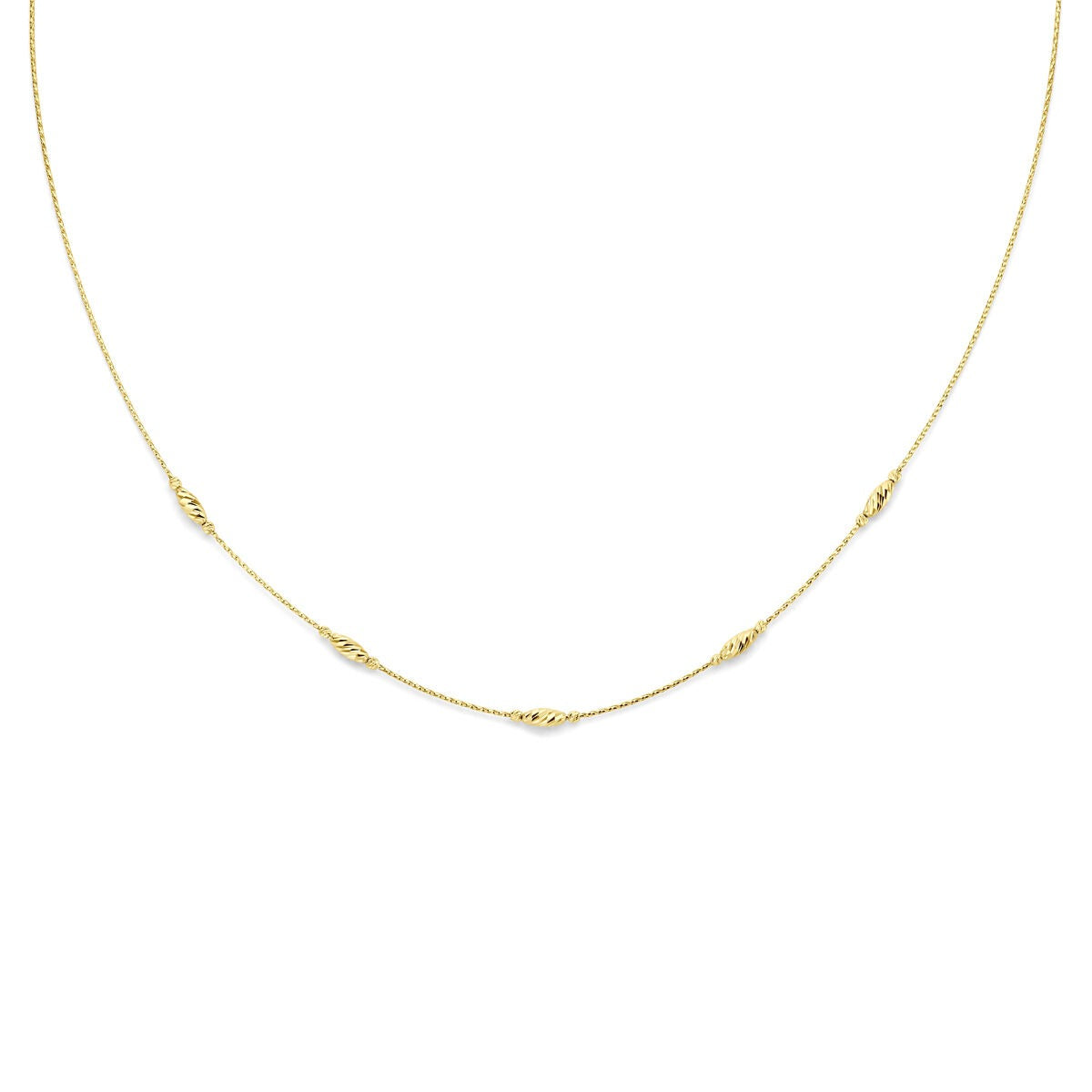 Collier en or 14 carats avec des détails délicats et une finition brillante.