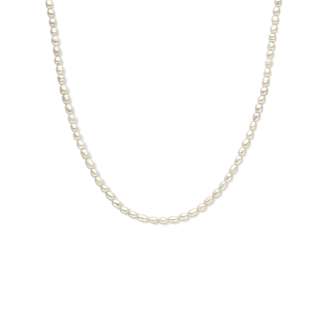 Zilveren dames ketting – gerhodineerd collier met zoetwaterparels