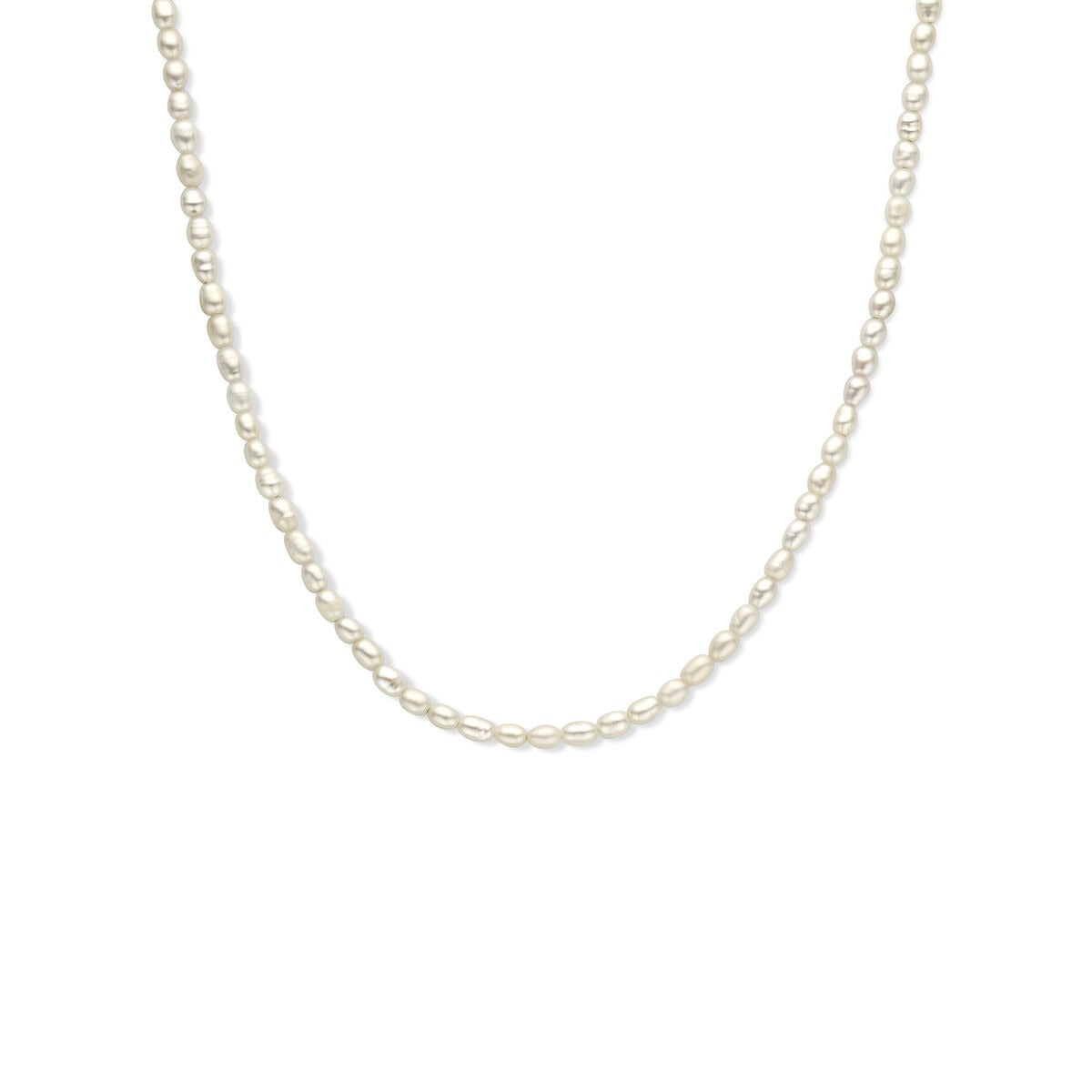 Collier en argent rhodié avec des perles d'eau douce.