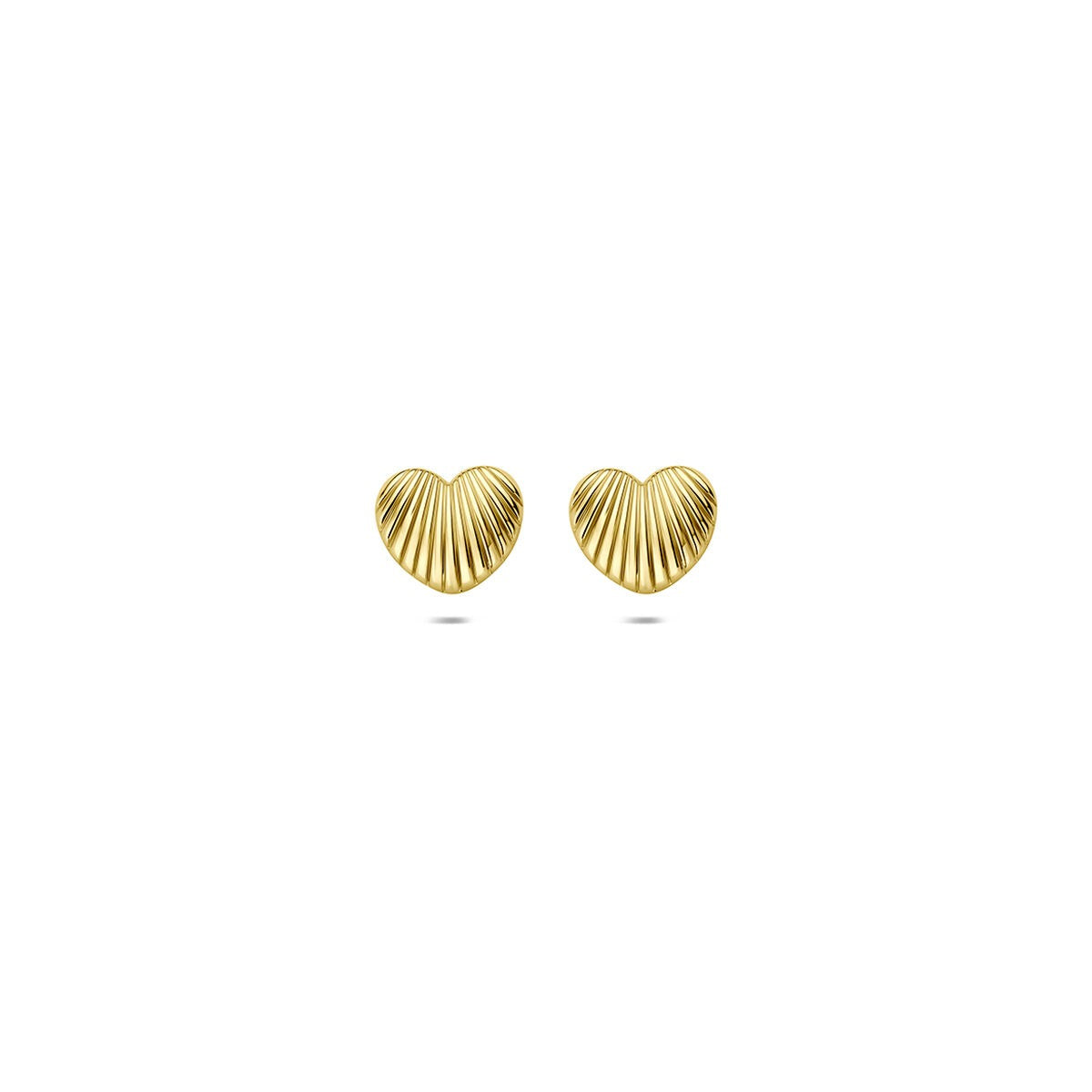 14k Geelgouden hartjes oorknoppen